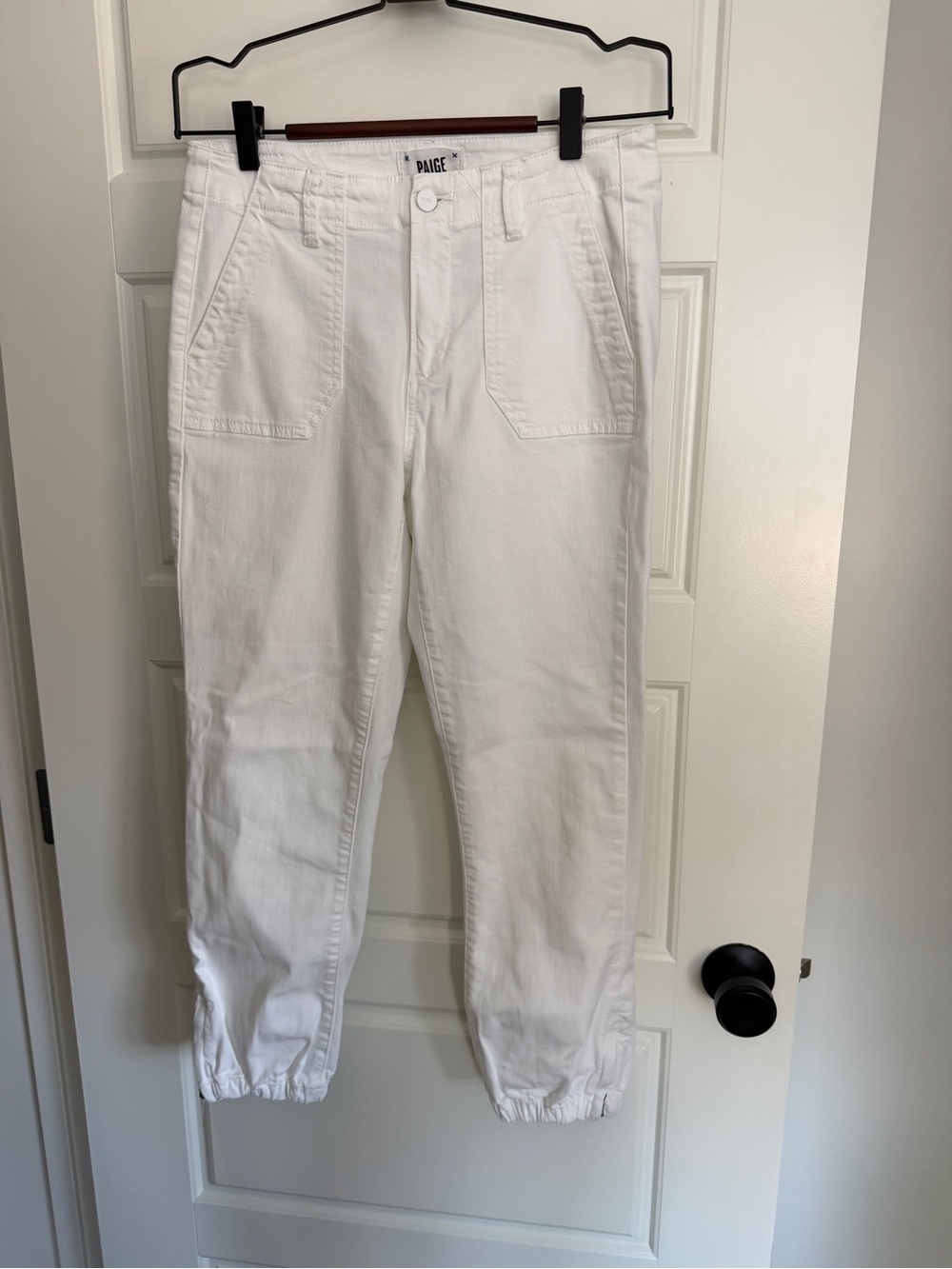 PAIGE White Boyfriend Utility / Cargo Jeans